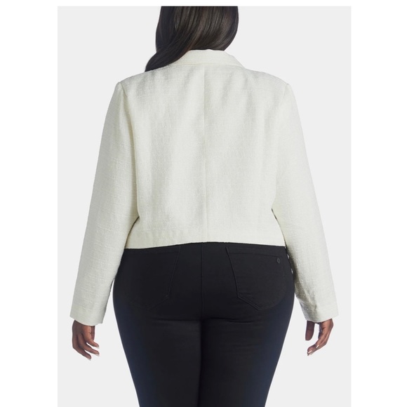 Marée Pour Toi Chic Tweed Jacket in Ivory/Off White, Plus Size 22 New w/Tag - Picture 5 of 12